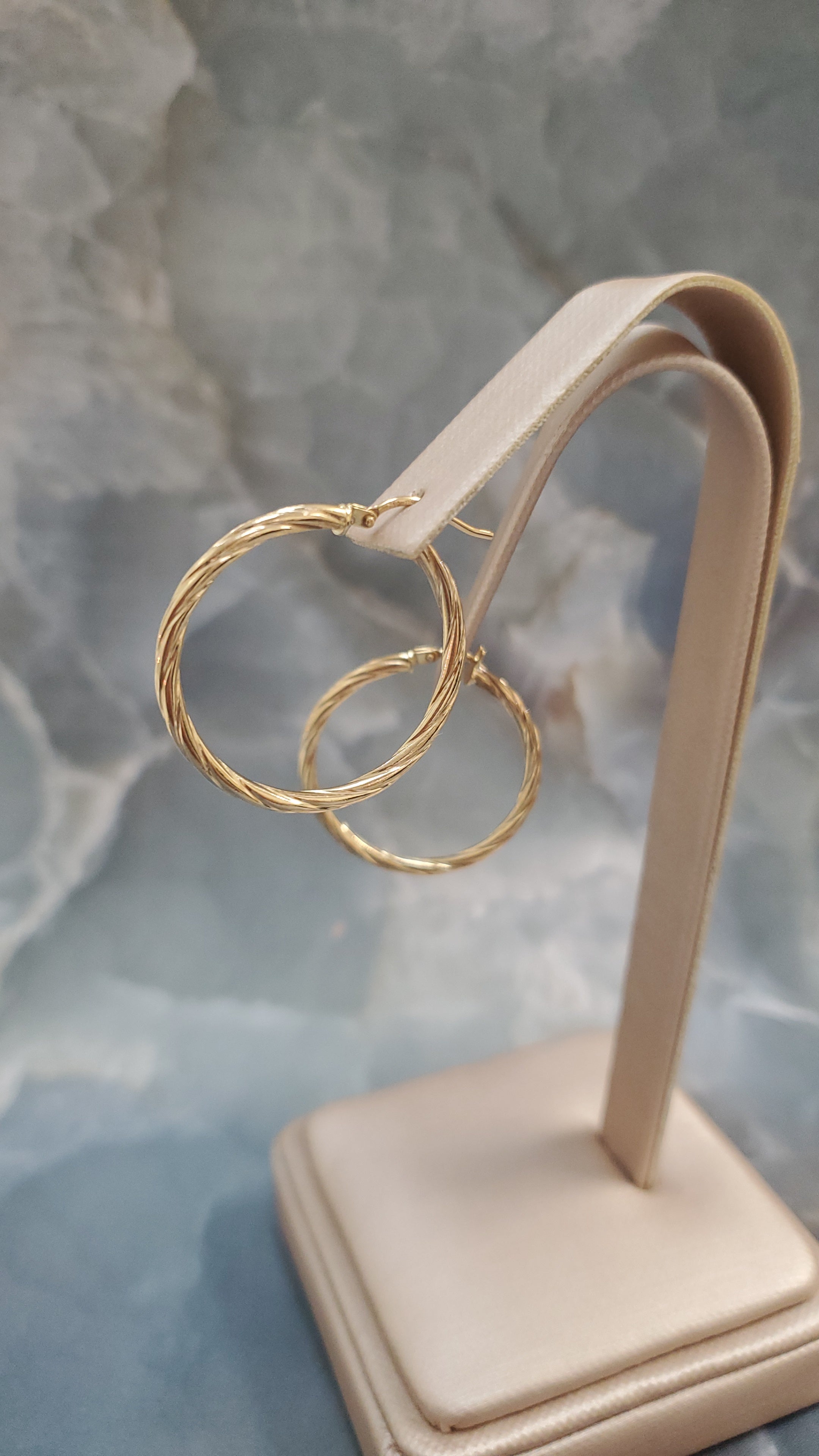 Gold Twisted Hoop Earrings 162