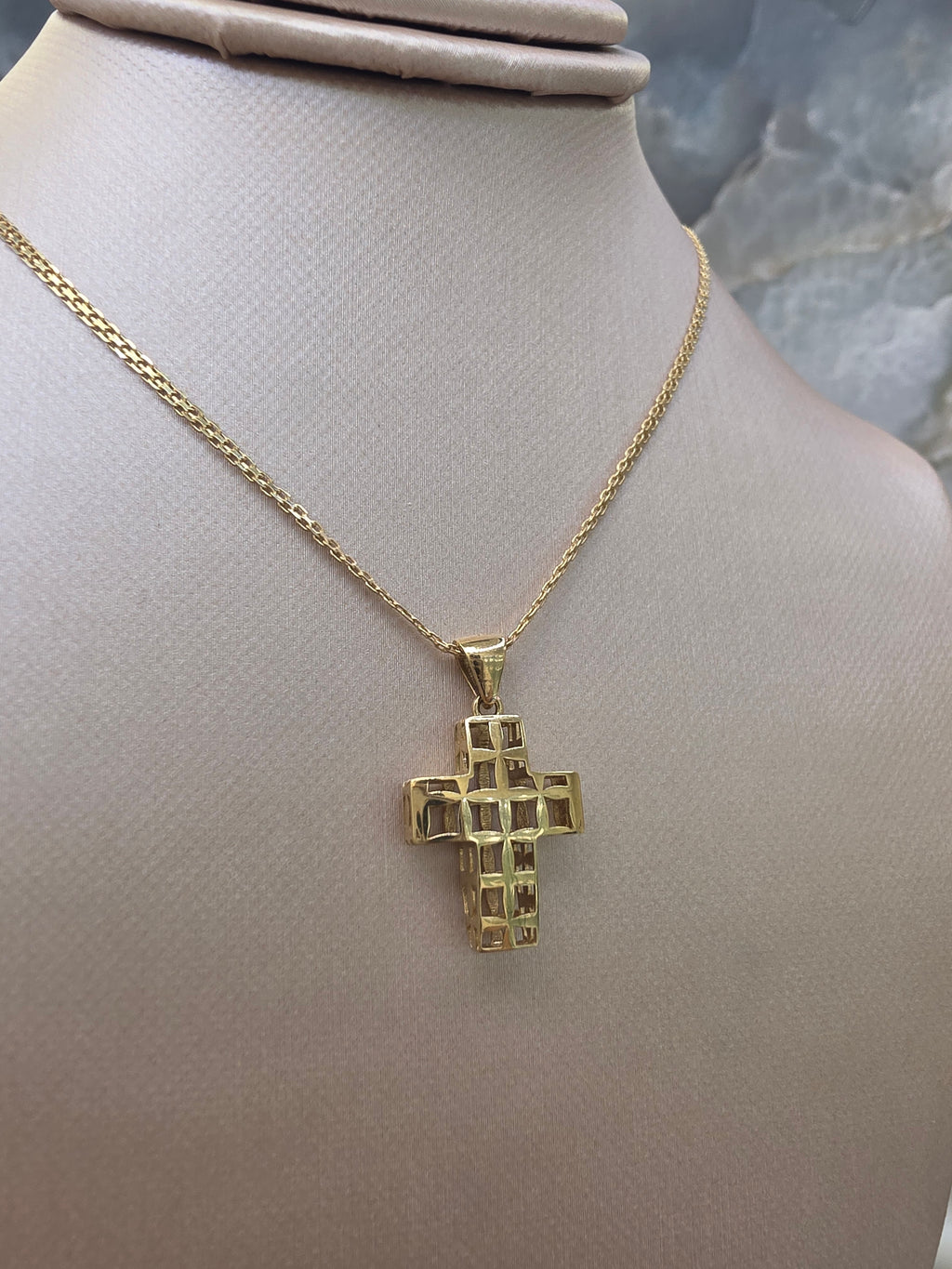 Geometric Openwork Cross Pendant 146