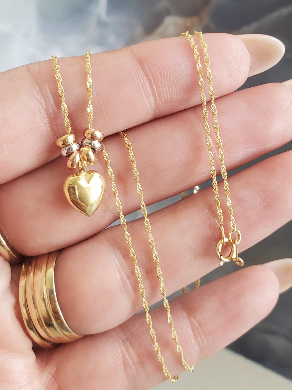 Imperial Tri-Color Heart Necklace 174