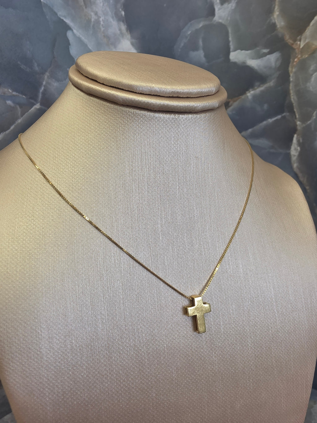 Gold Box Chain with Cross 2