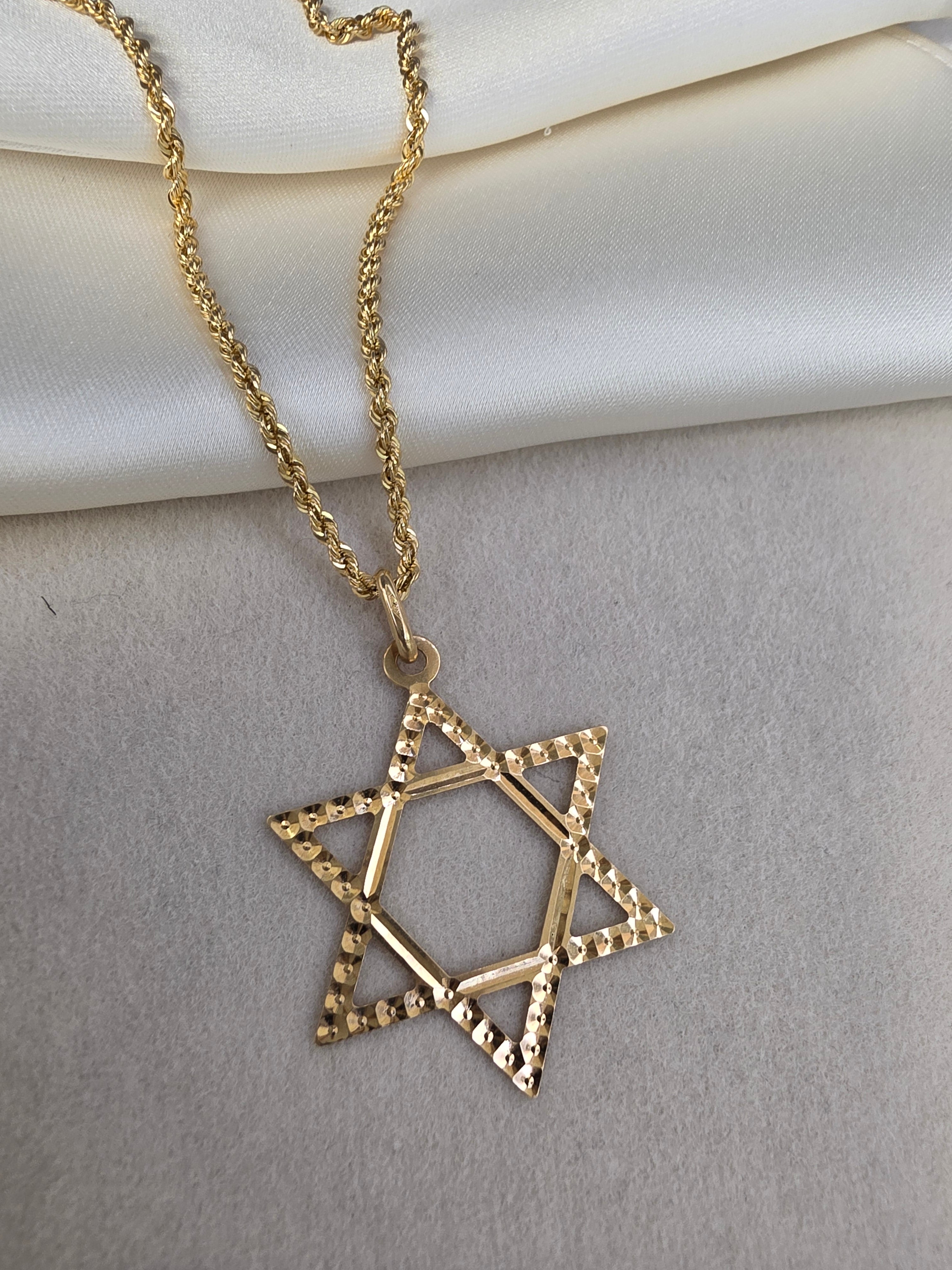 Diamond-Cut Star of David Pendant 221