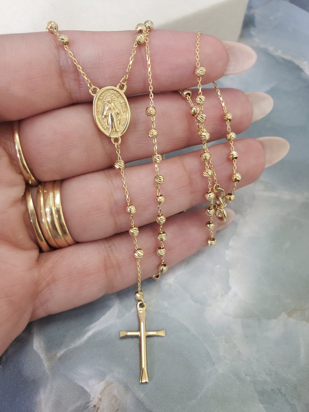 Imperial Virgin Mary Rosary Necklace 551