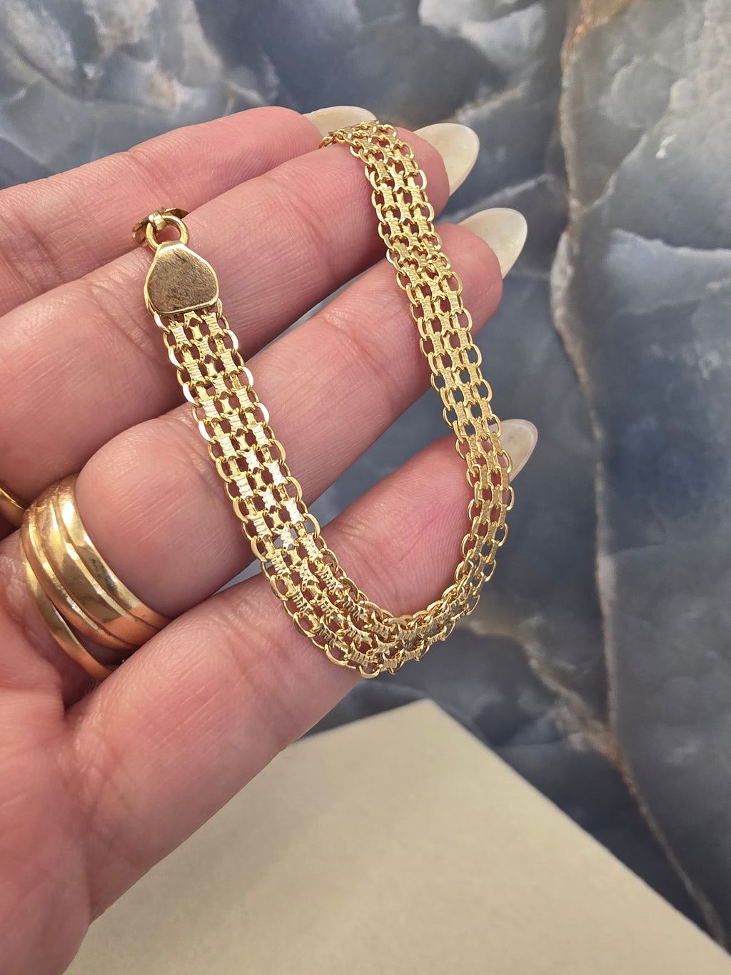 Wide Chinese Link Bracelet 605