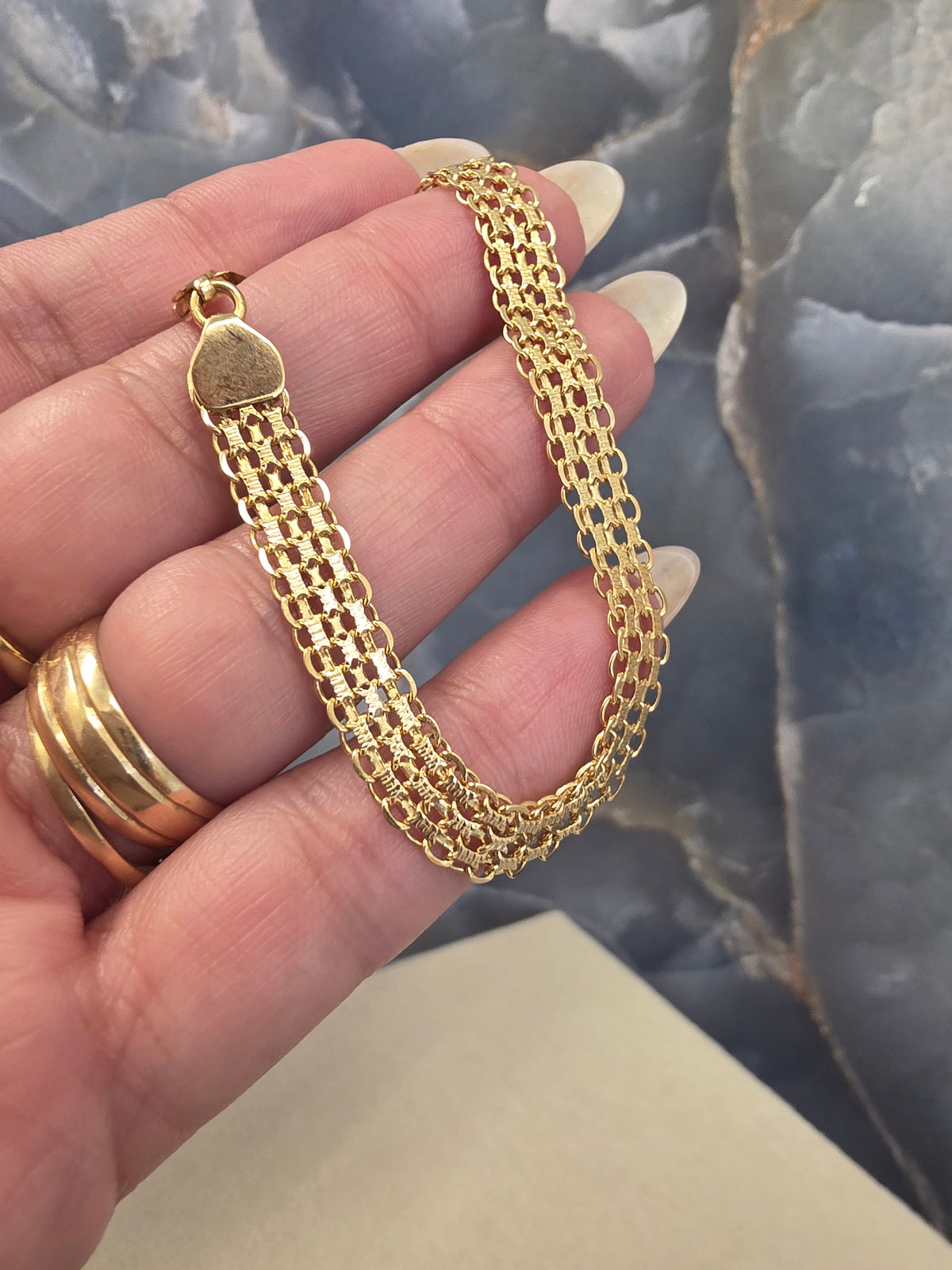 Wide Chinese Link Bracelet 605