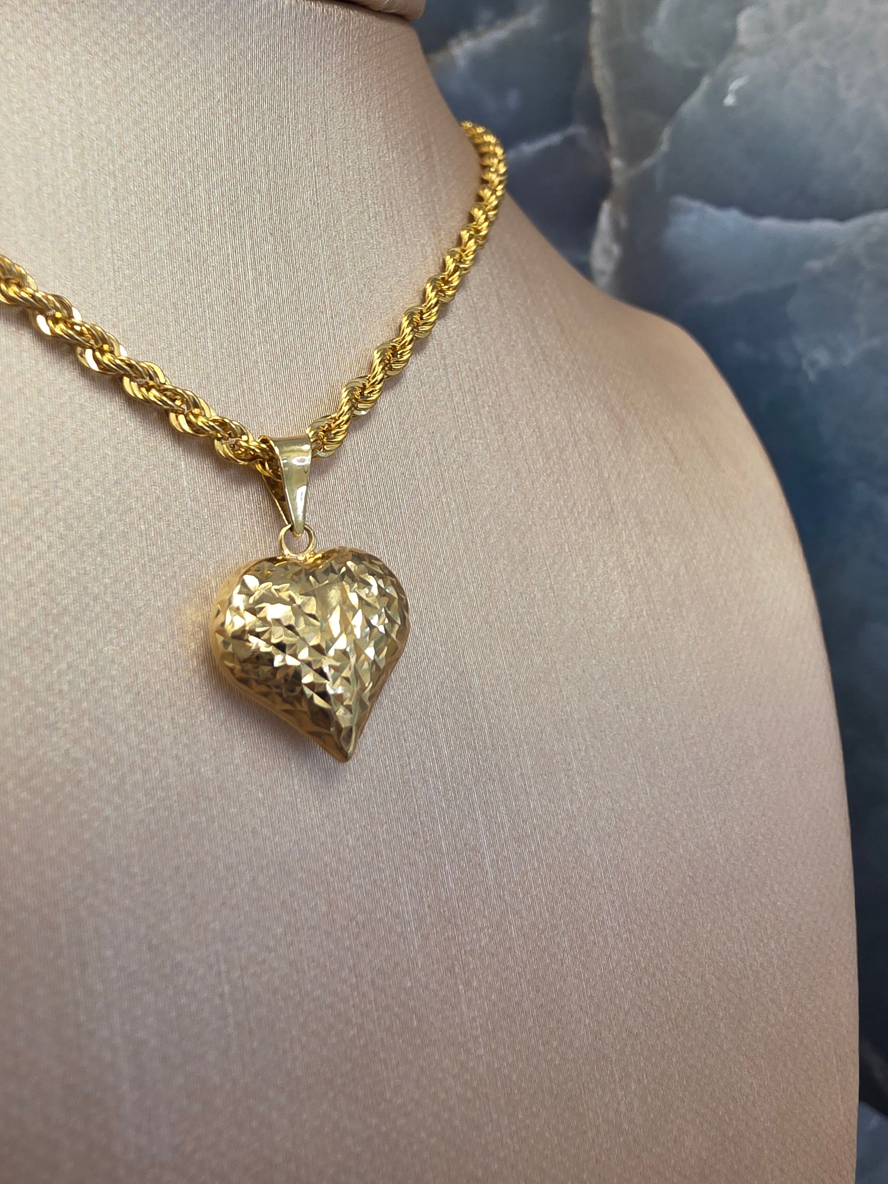 Diamond-Cut Heart Pendant 089