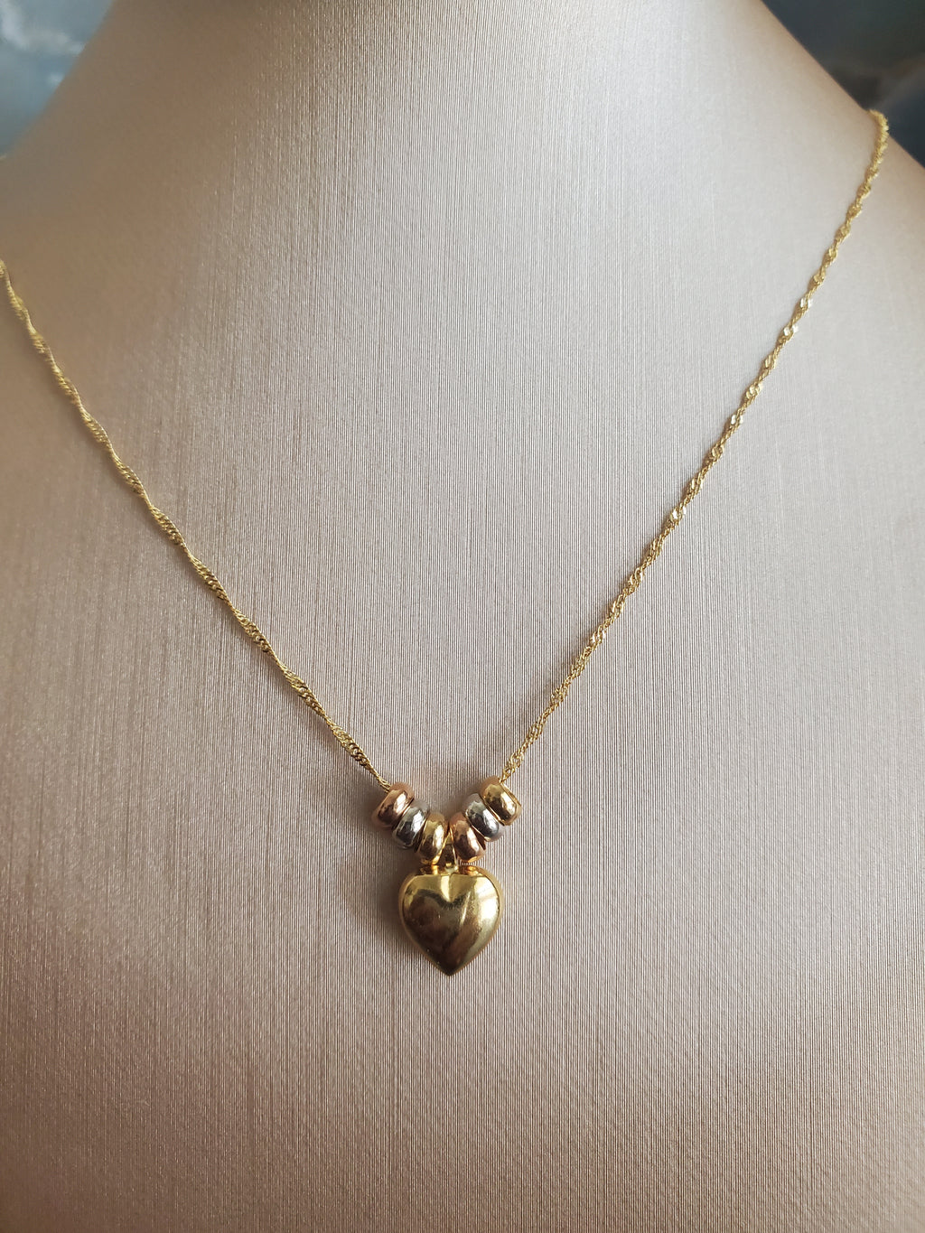 Imperial Tri-Color Heart Necklace 174