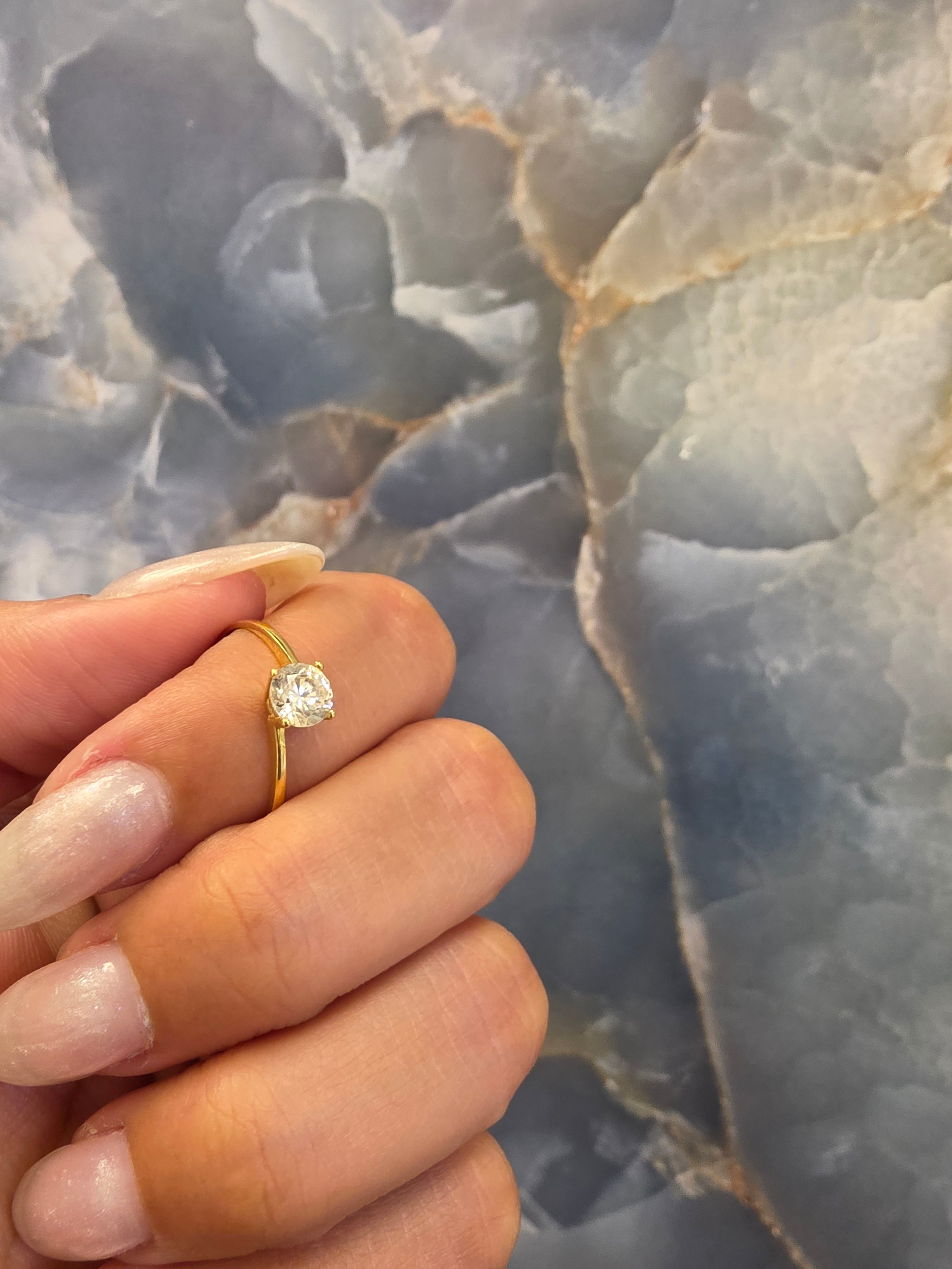 Gold Brilliant Solitaire Ring 122