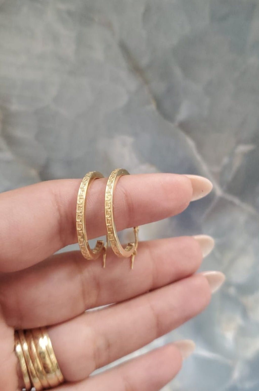 Greek Key Hoop Earrings 171