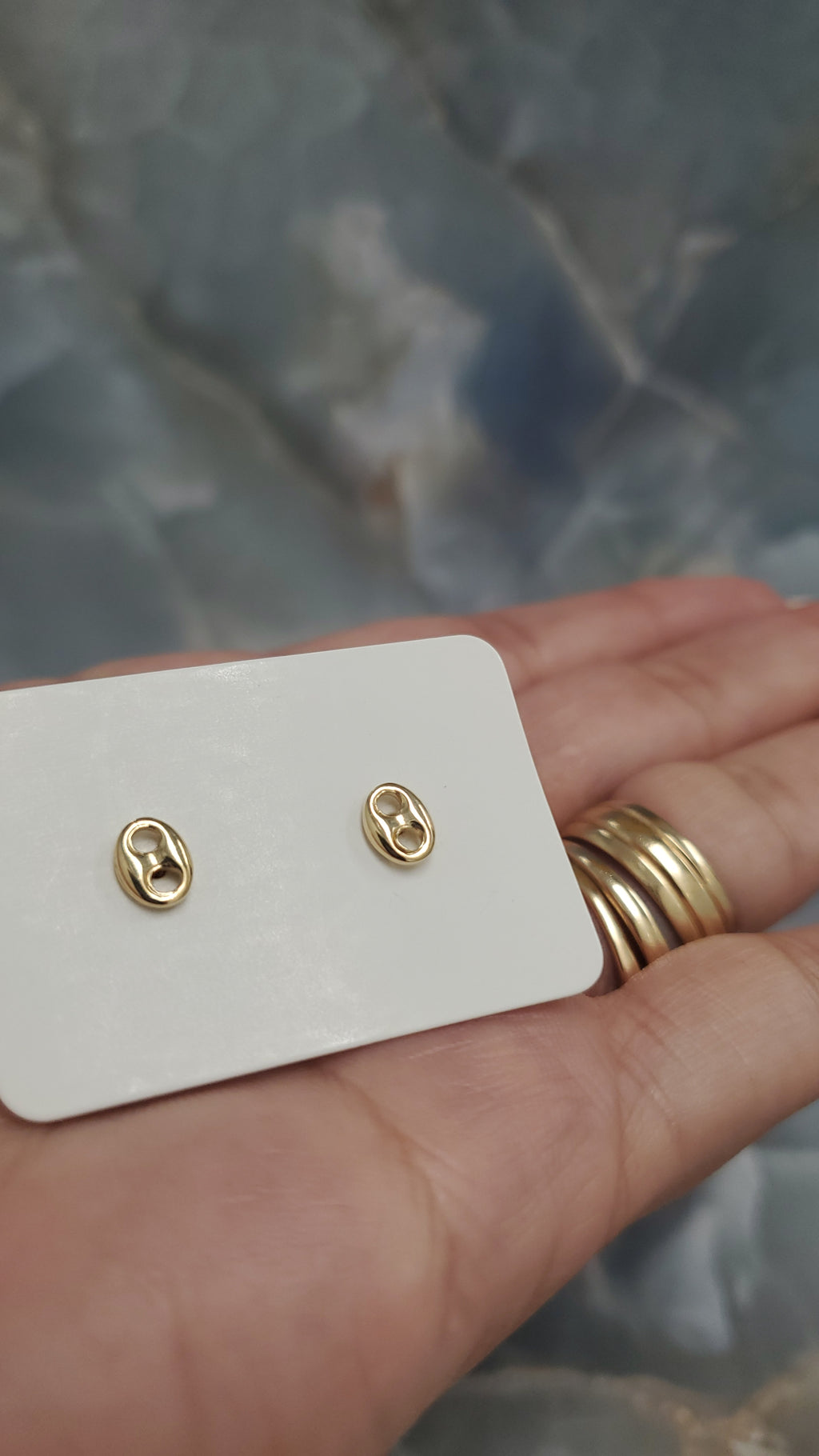 Oval Link Stud Earrings 105
