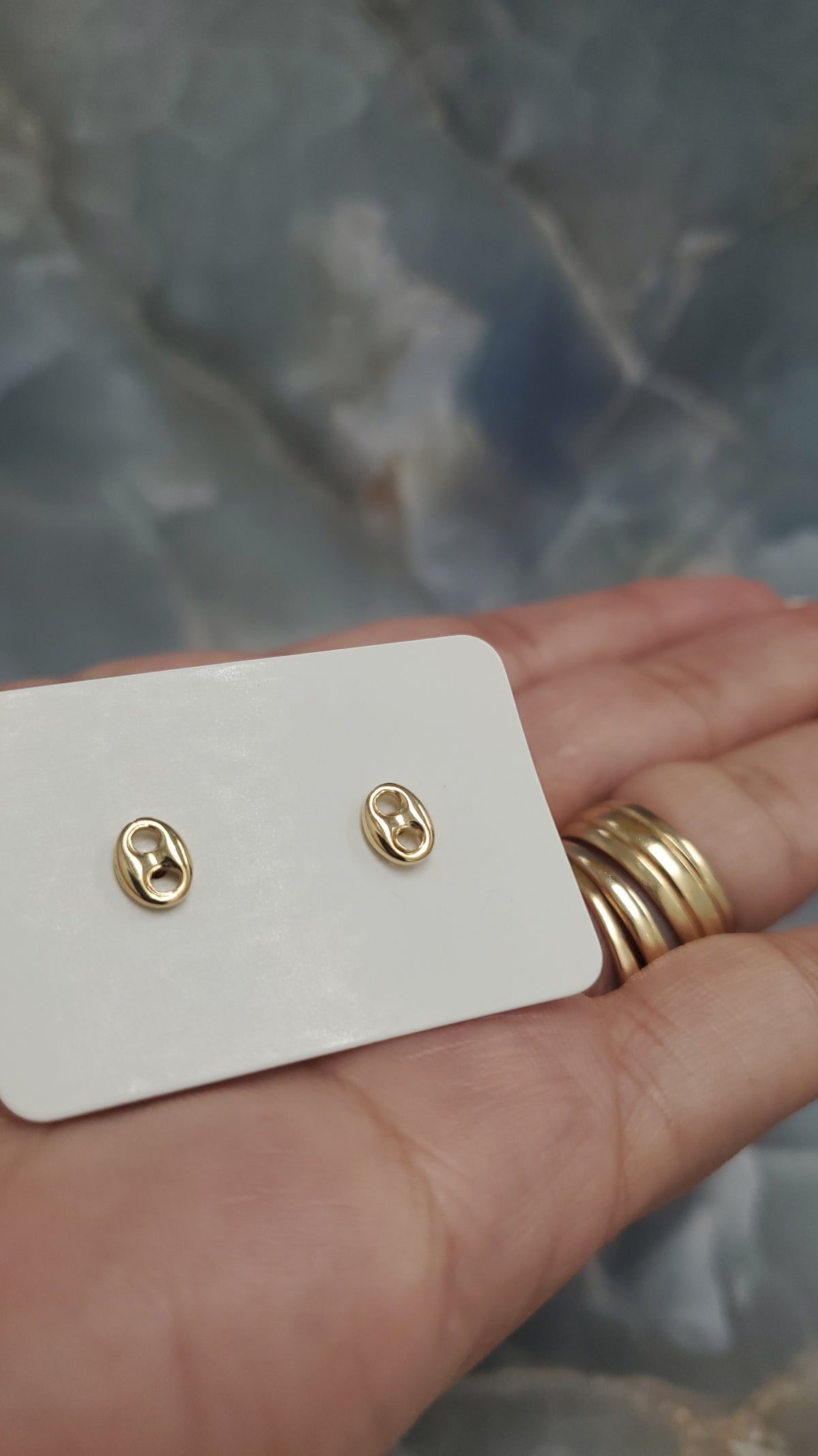 Oval Link Stud Earrings 105
