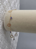 Blue Evil Eye & Circle Charm Bracelet 193
