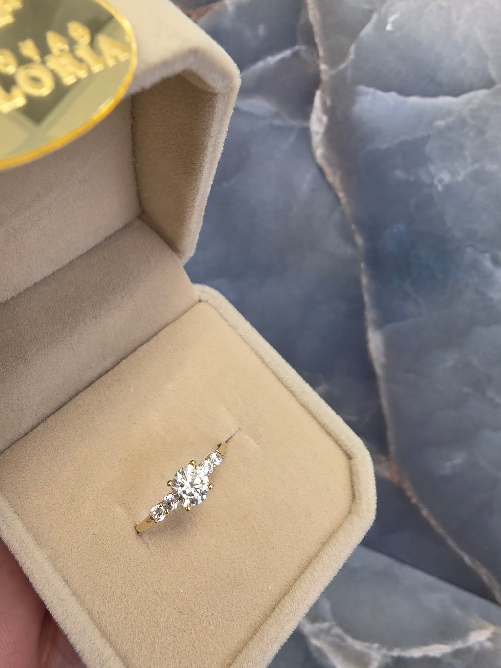 Round Solitaire Accent Ring 123