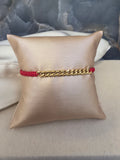 Cuban Link Red Cord Bracelet