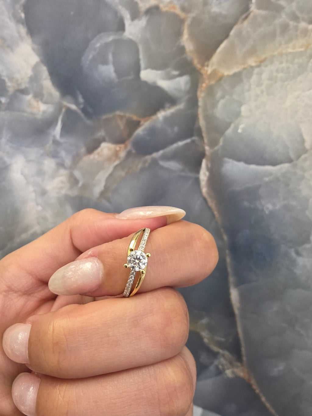Curved Pavé Solitaire Ring 137