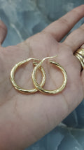 Gold Twisted Hoop Earrings 218
