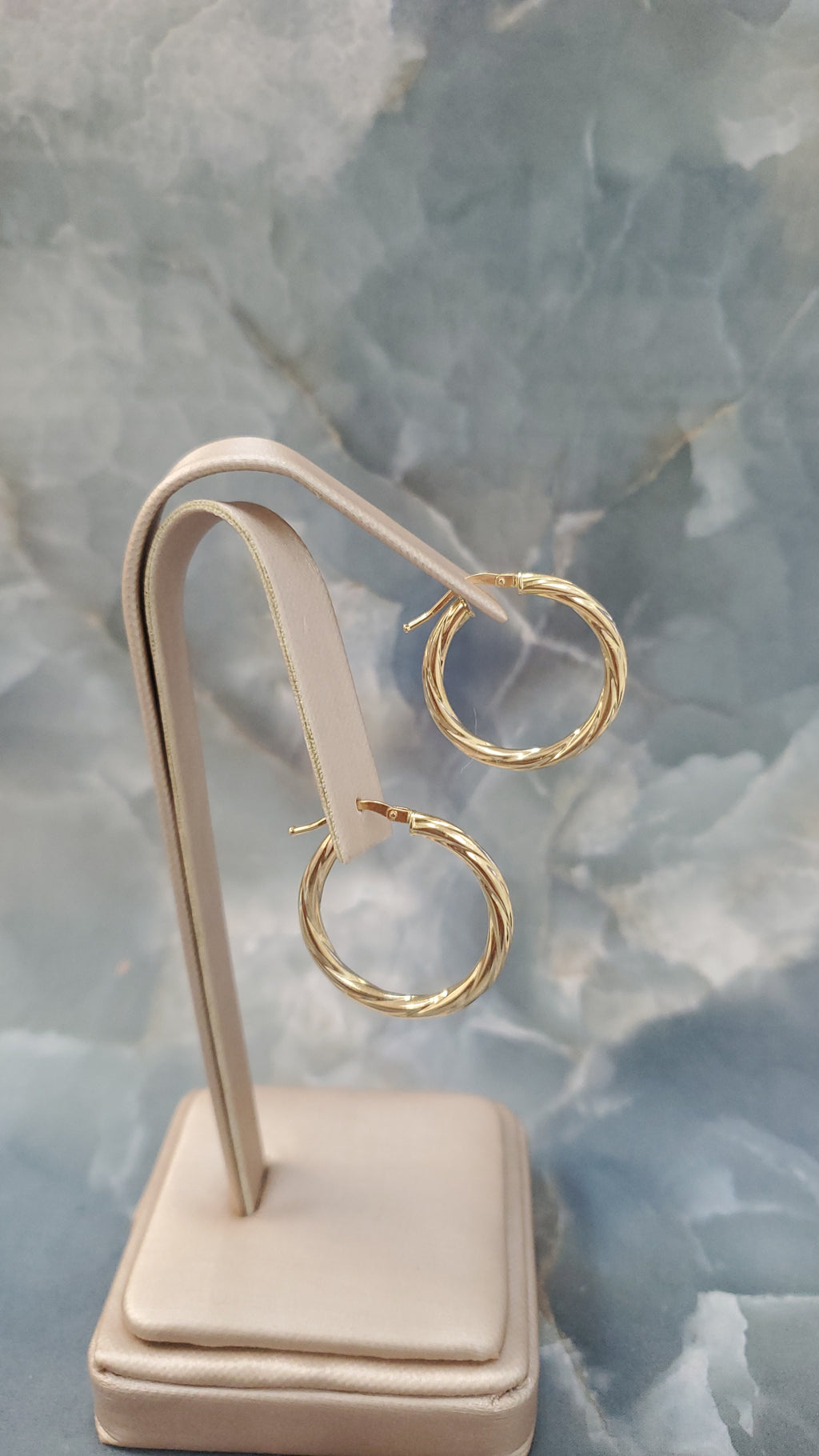 Gold Twisted Hoop Earrings 218
