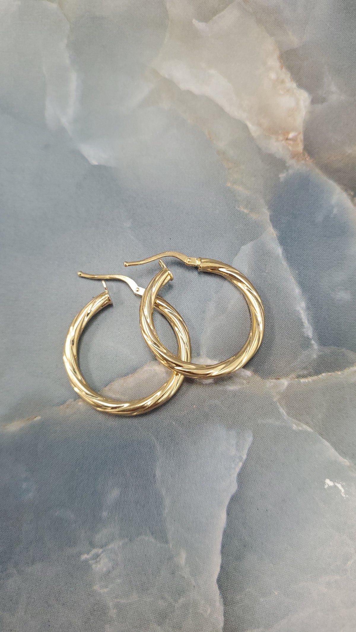 Gold Twisted Hoop Earrings 218