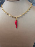 Red Italian Cornicello Pendant 078