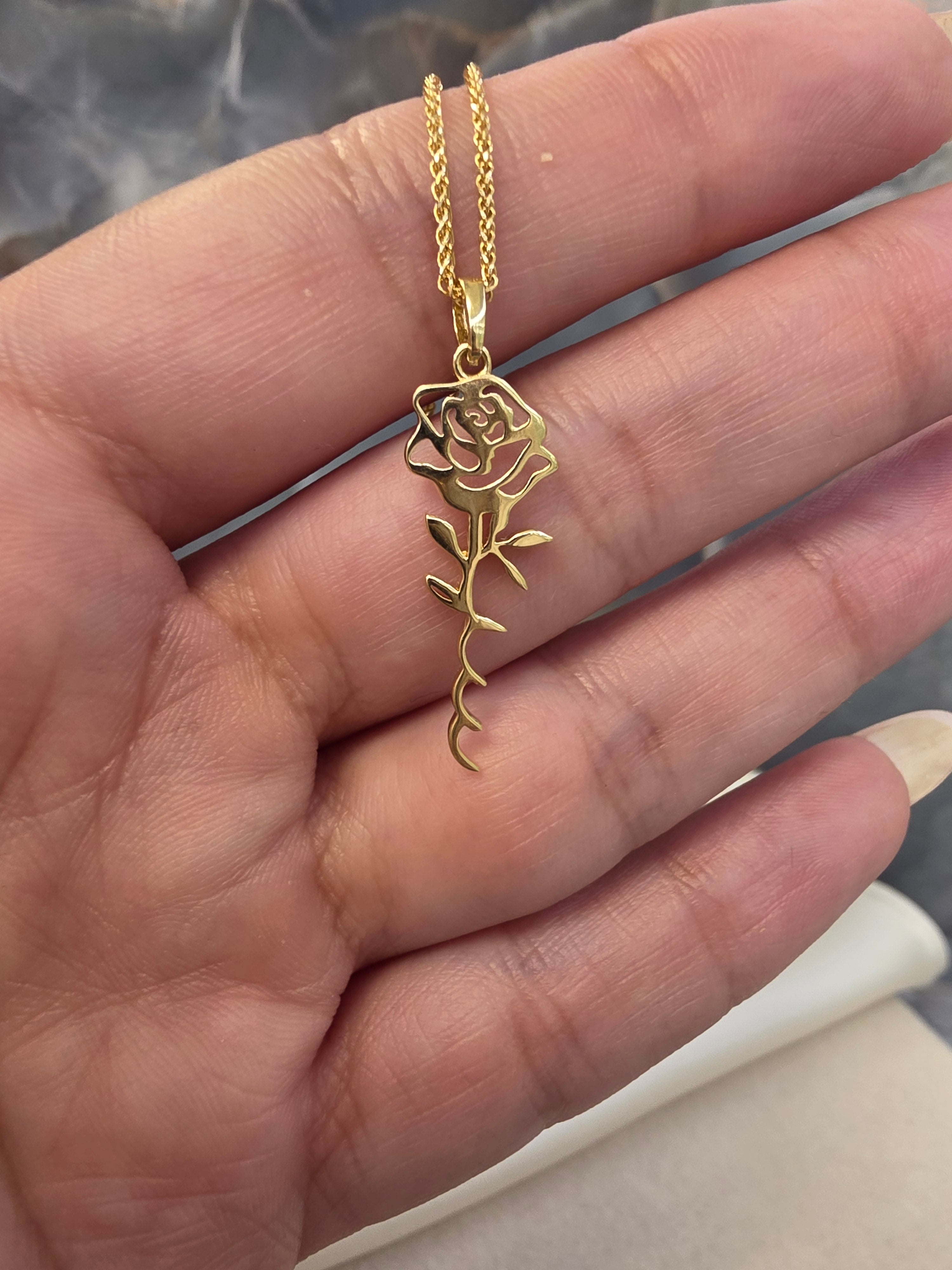 Gold Rose Pendant 096