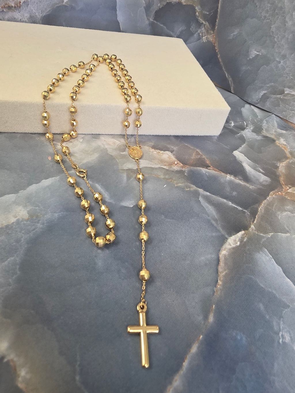 Gold Faceted Bead Rosary 1867