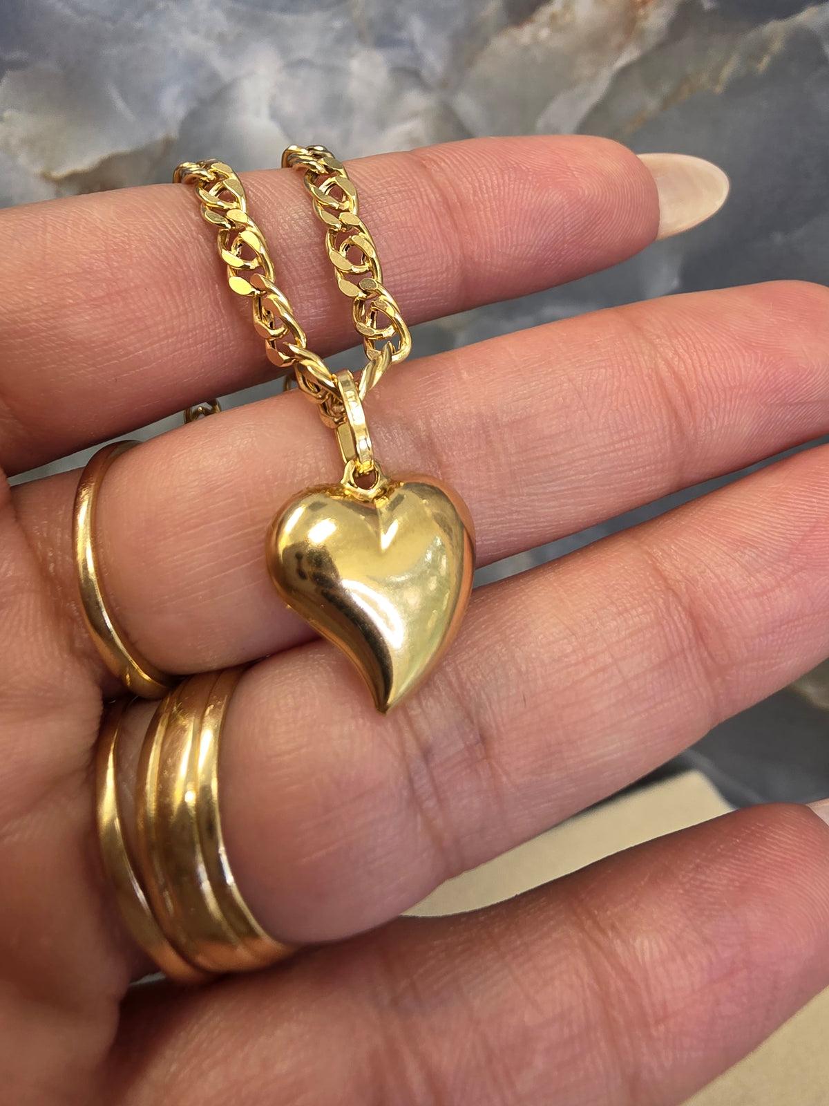 Puffed Heart Pendant 135