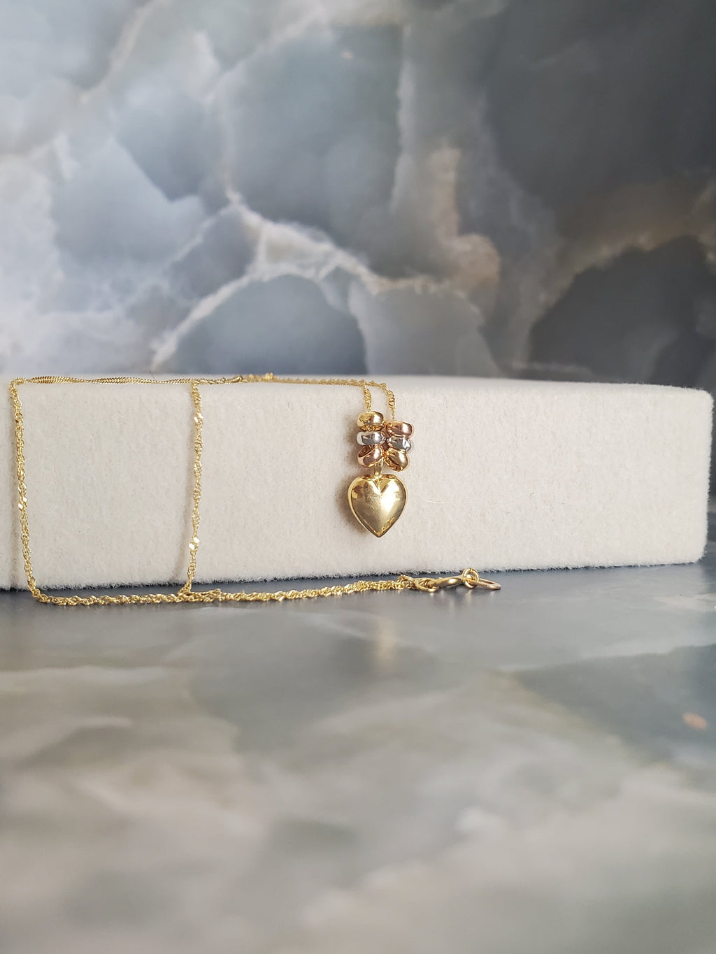 Imperial Tri-Color Heart Necklace 174