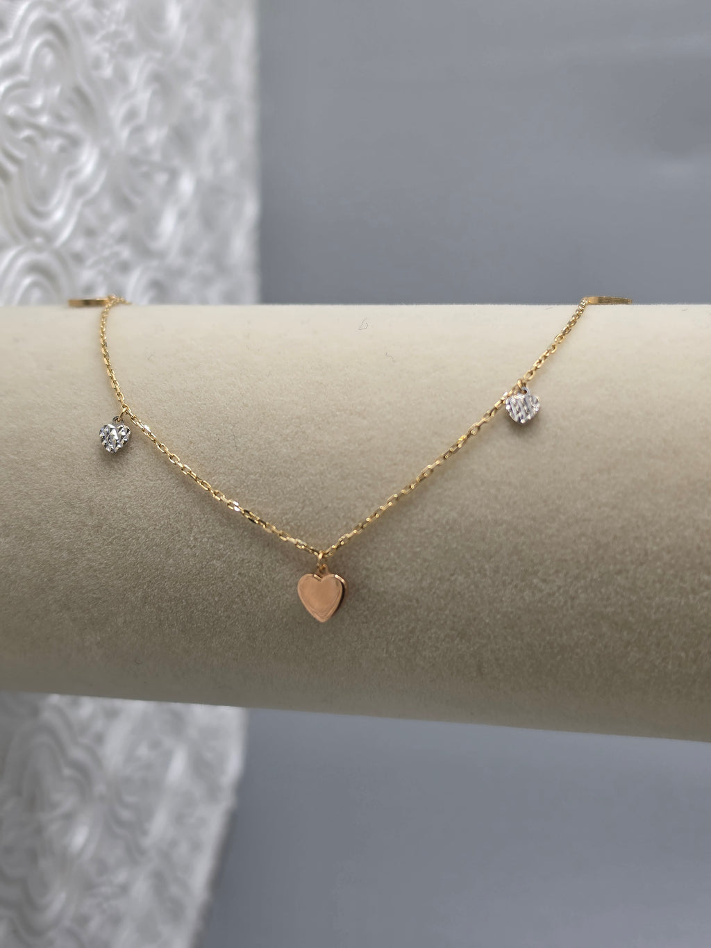 Tricolor Heart Charm Bracelet 193