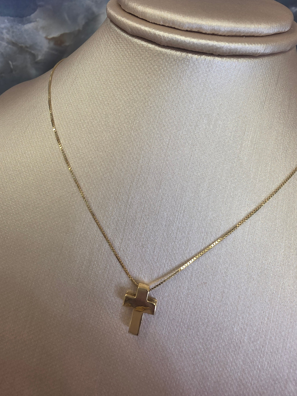Gold Box Chain with Cross 2