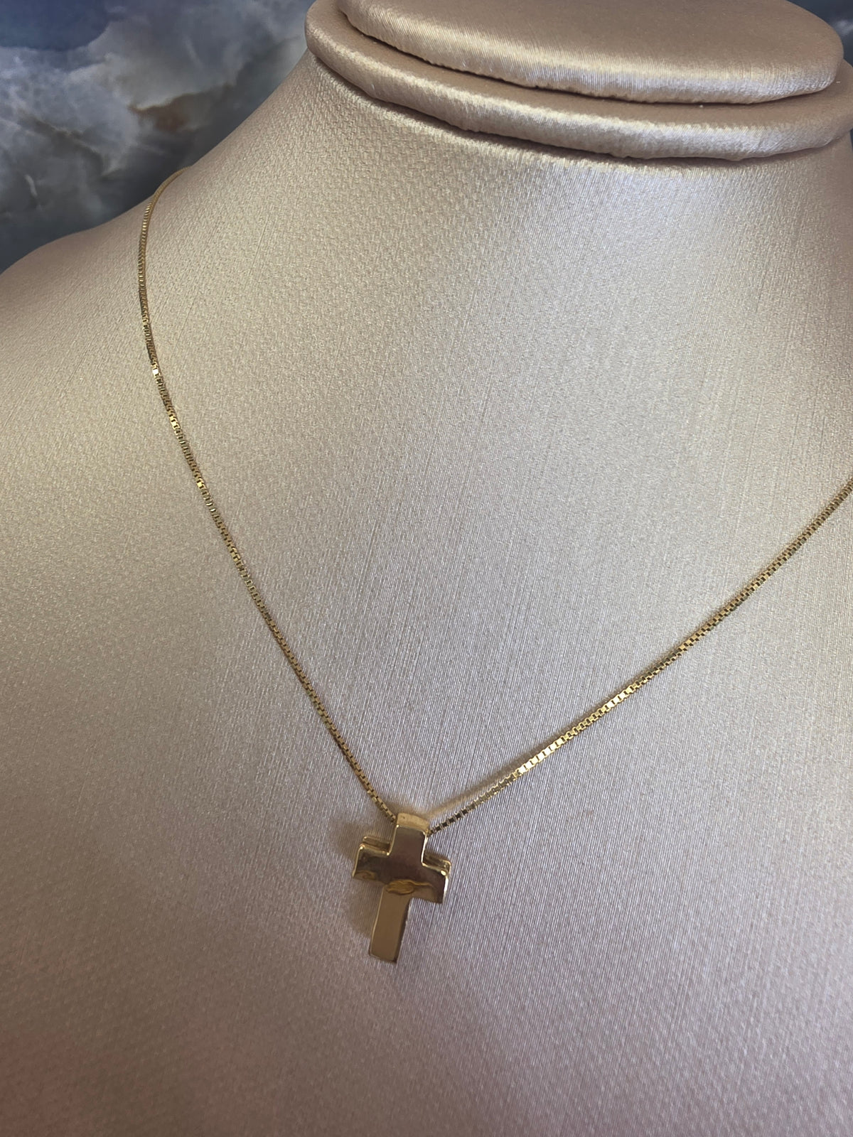 Gold Box Chain with Cross 2