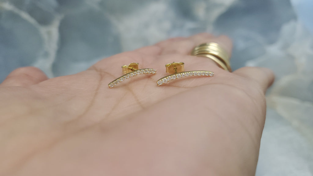 Curved Zirconia Ear Climbers 130