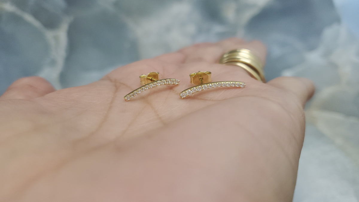 Curved Zirconia Ear Climbers 130