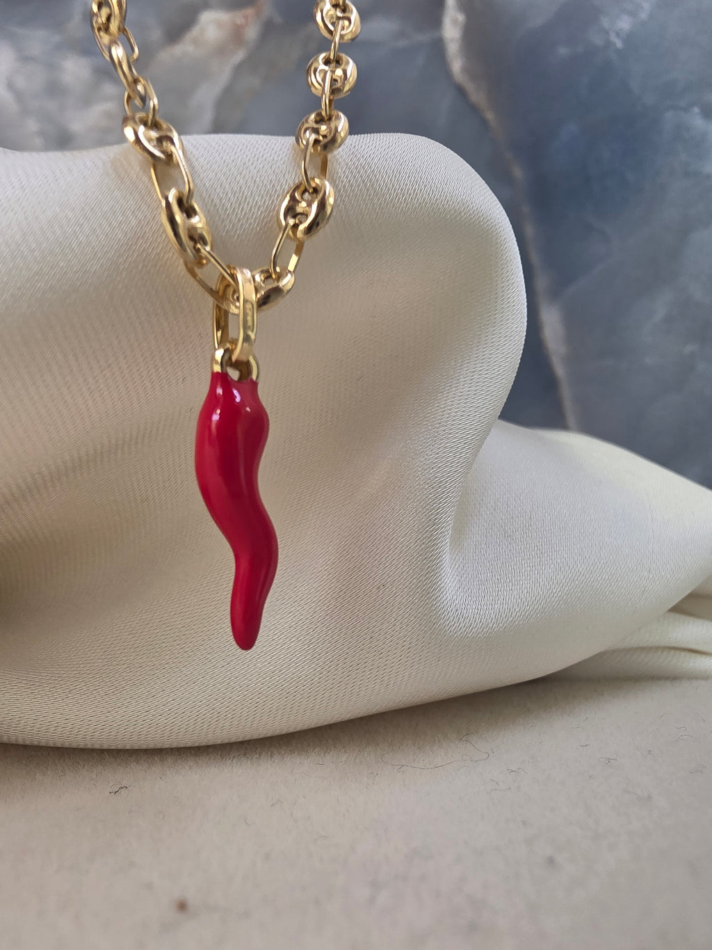 Red Italian Cornicello Pendant 078