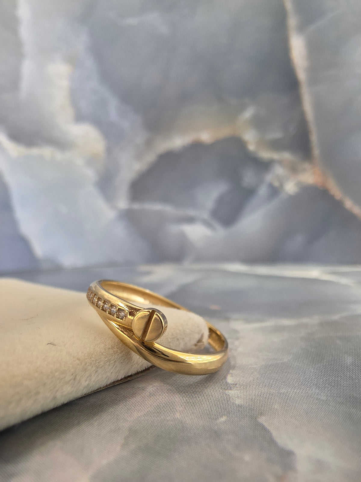 Nail Ring with White Stones 227