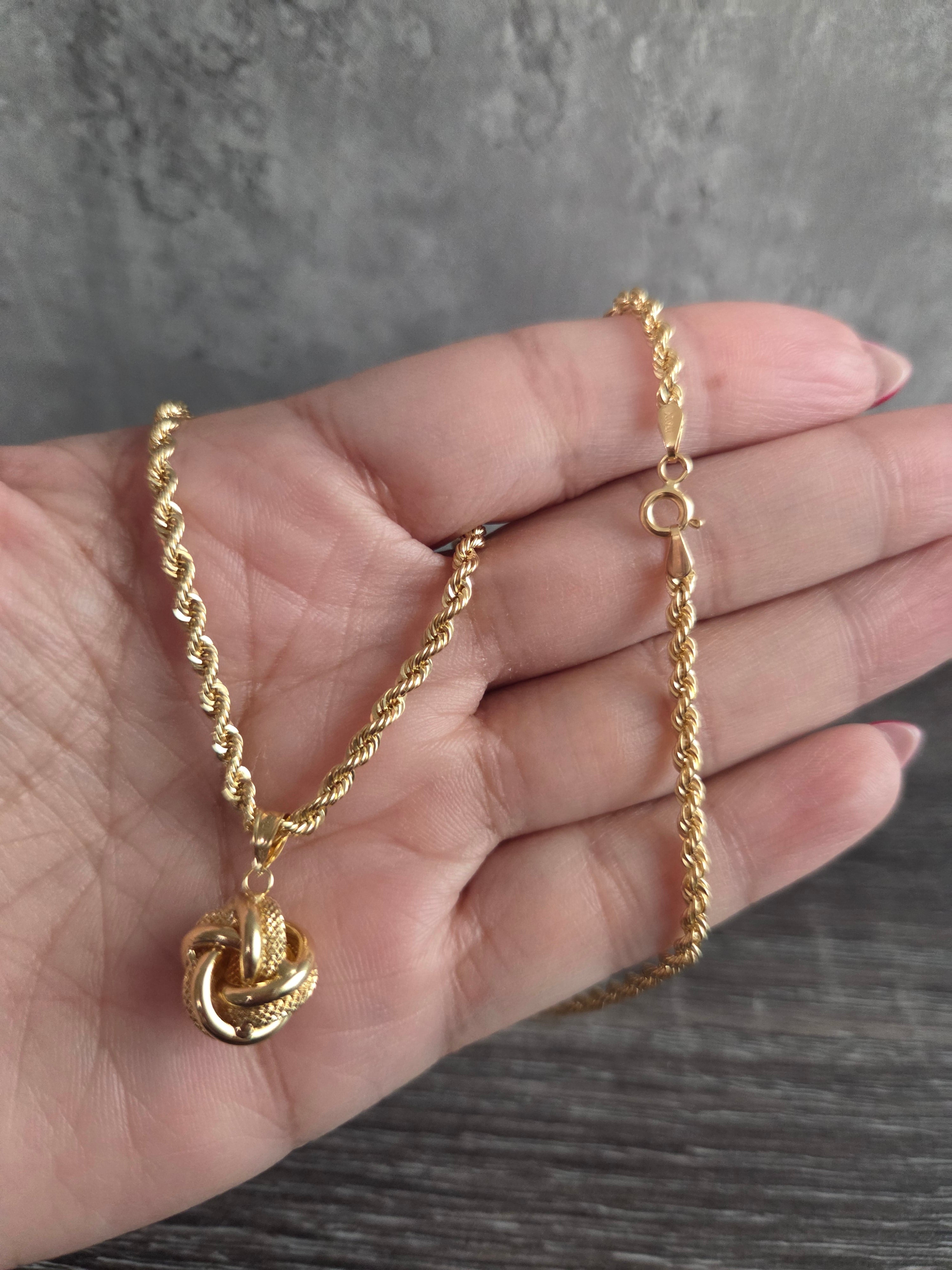 Cadena tejido Cordón + Dije Nudo