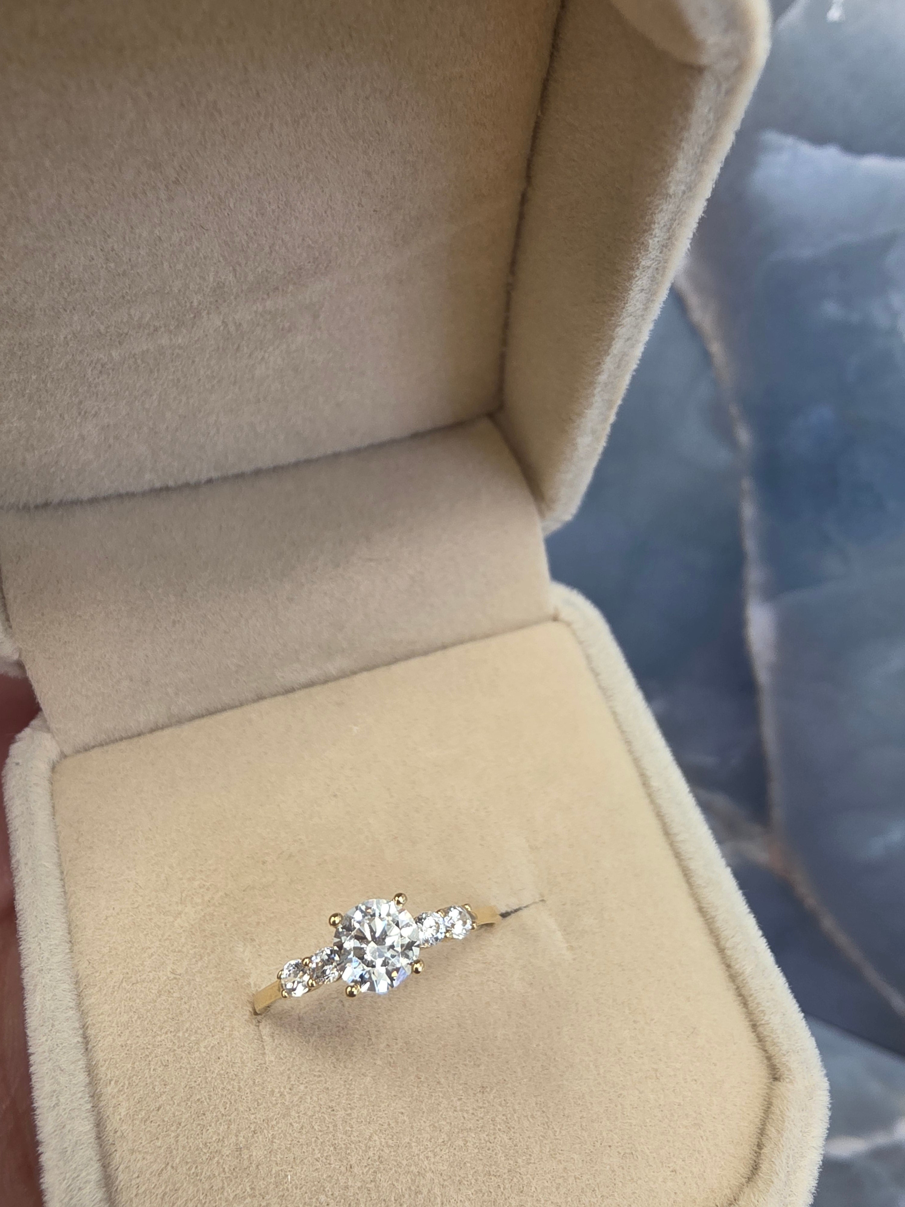 Round Solitaire Accent Ring 123