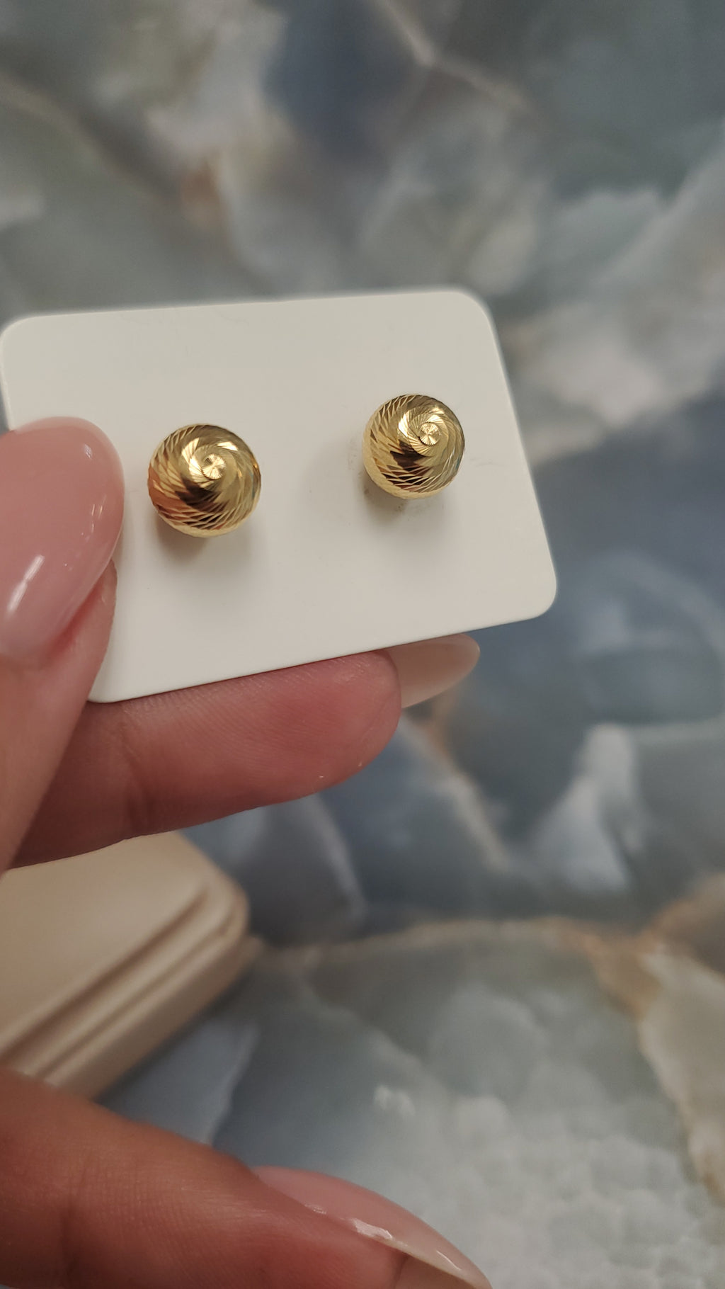 Diamond-Cut Round Stud Earrings 168