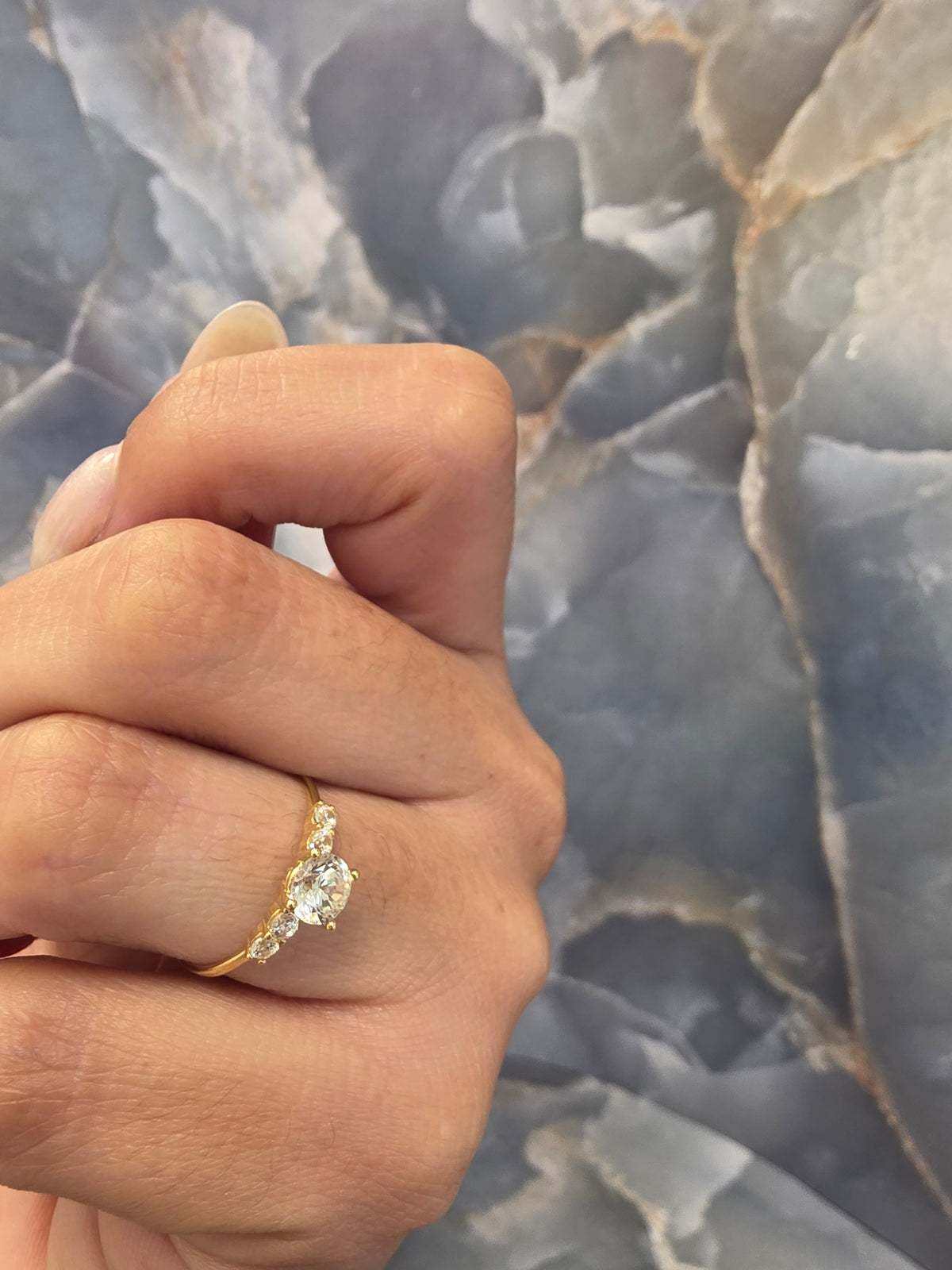 Round Solitaire Accent Ring 123