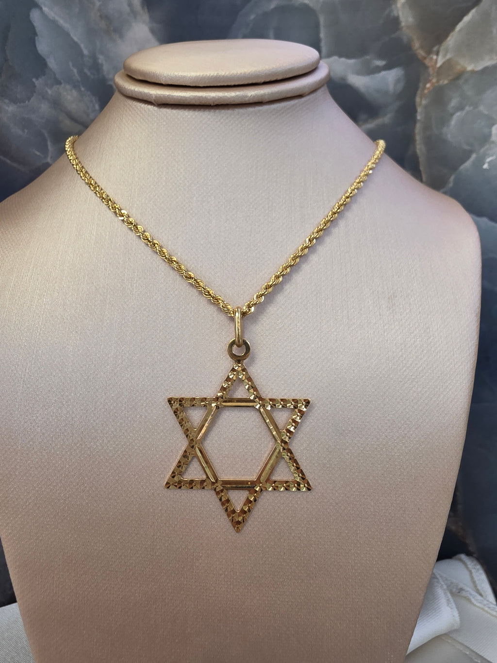 Diamond-Cut Star of David Pendant 221