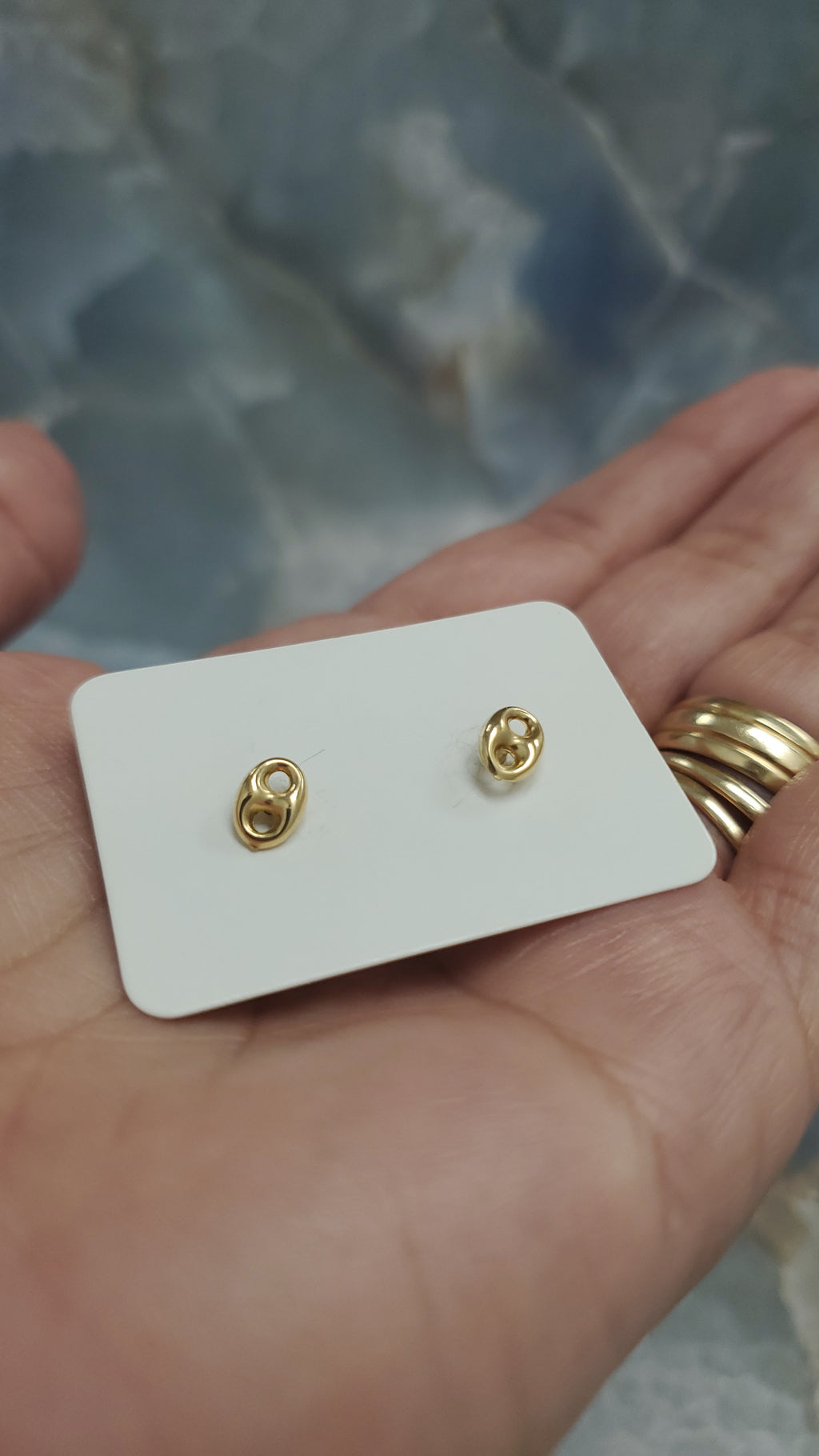 Oval Link Stud Earrings 088