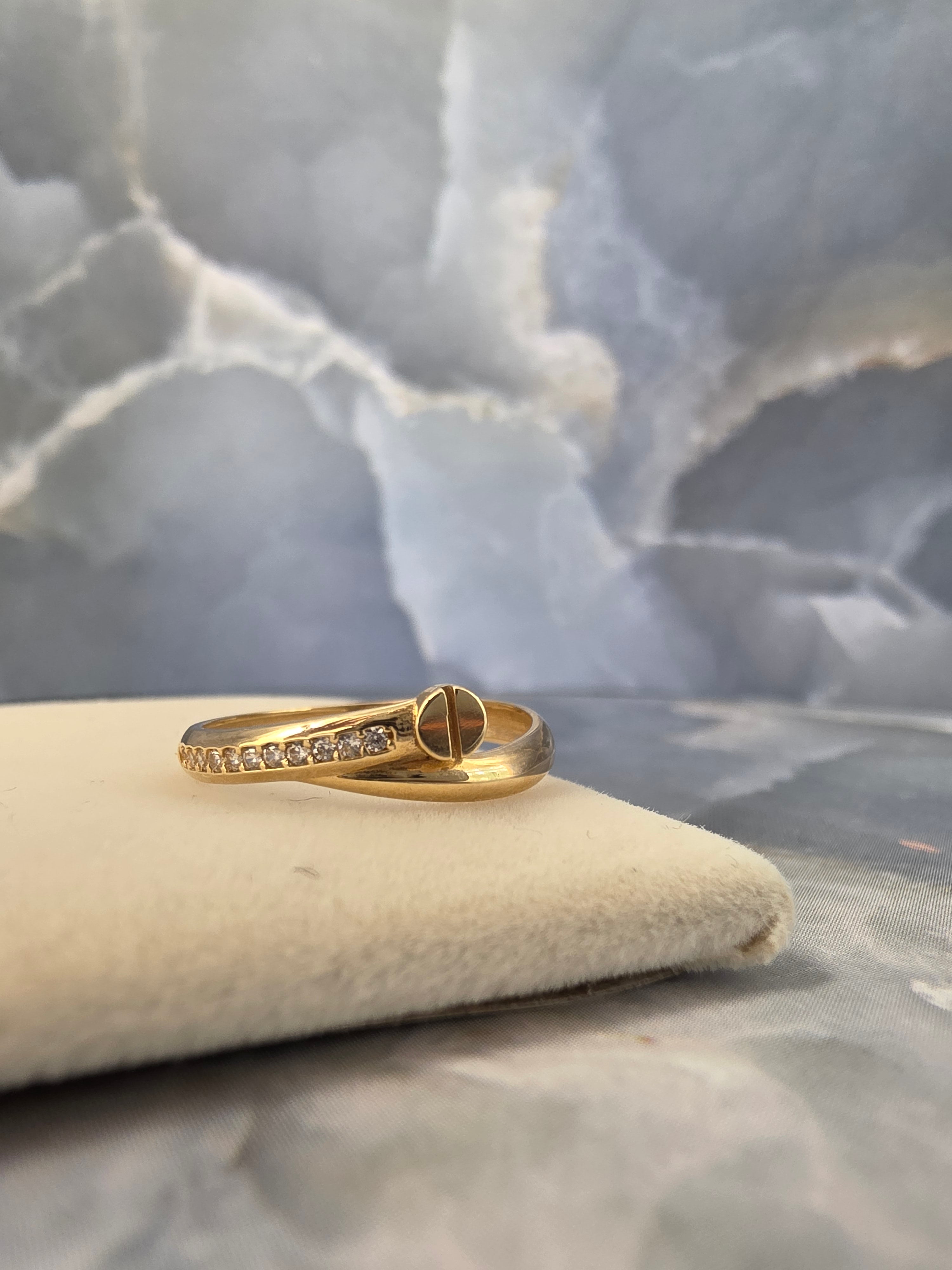 Nail Ring with White Stones 227