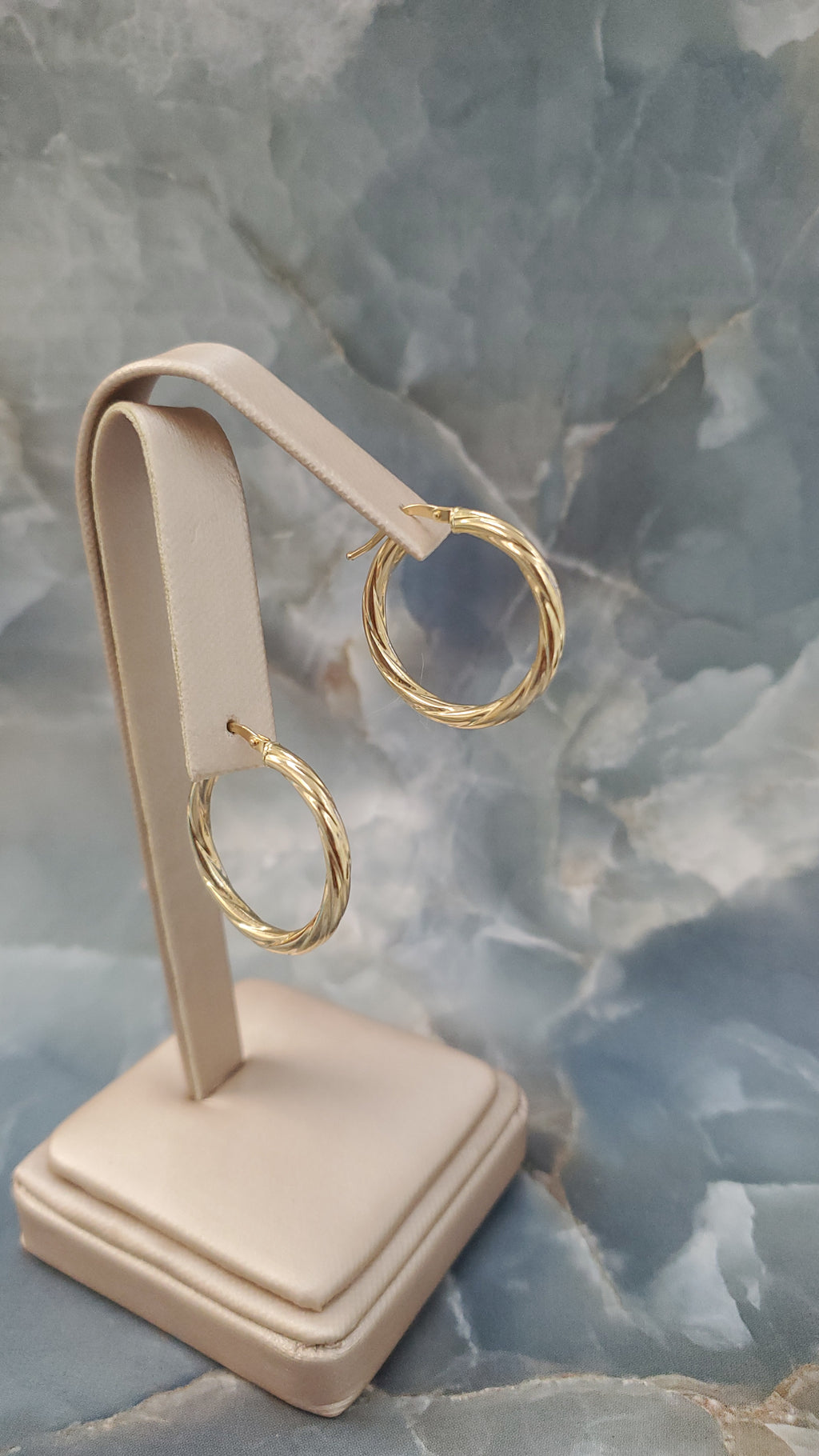 Gold Twisted Hoop Earrings 218