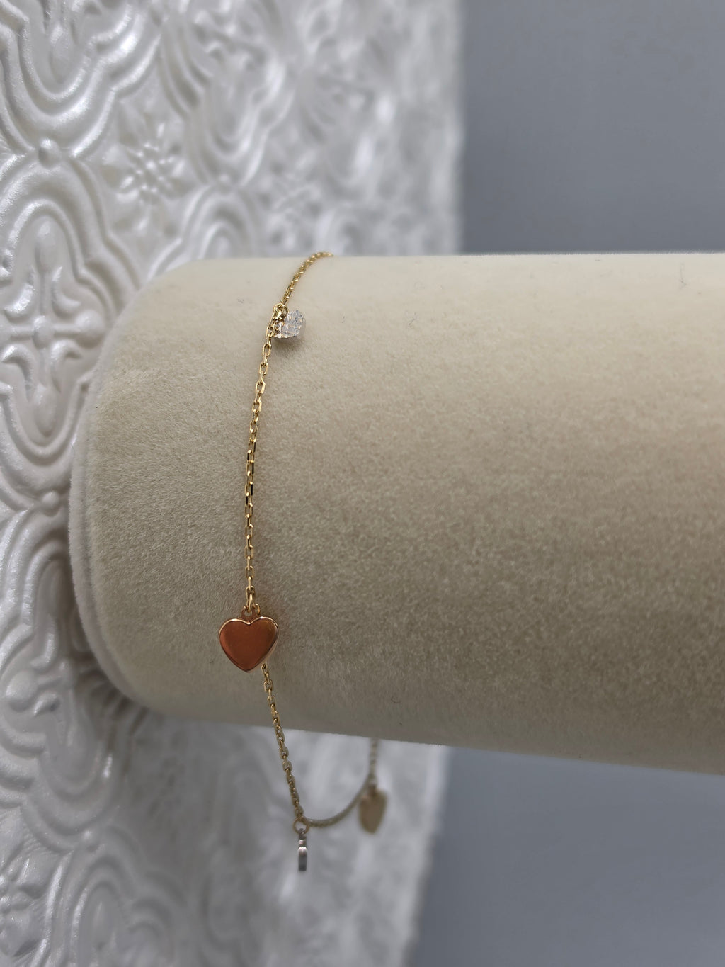 Tricolor Heart Charm Bracelet 193