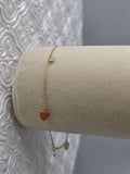 Tricolor Heart Charm Bracelet 193