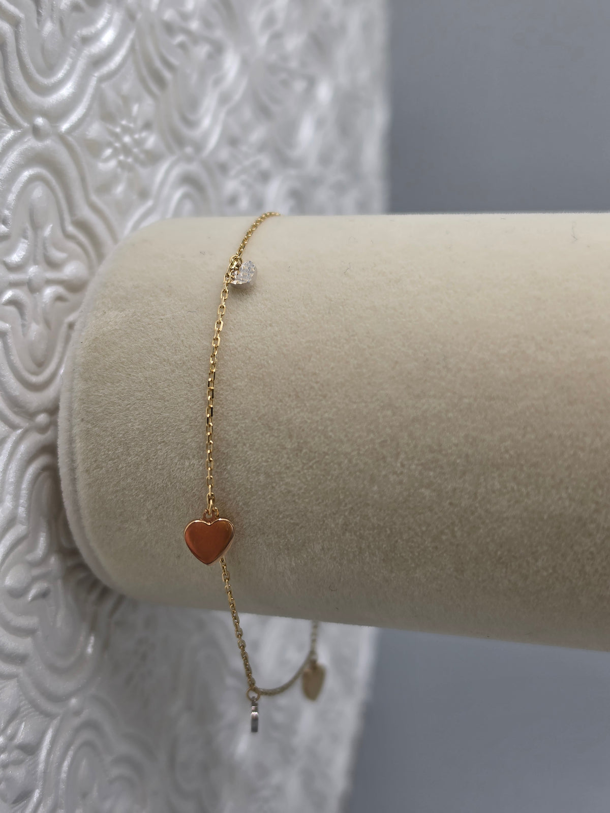 Tricolor Heart Charm Bracelet 193