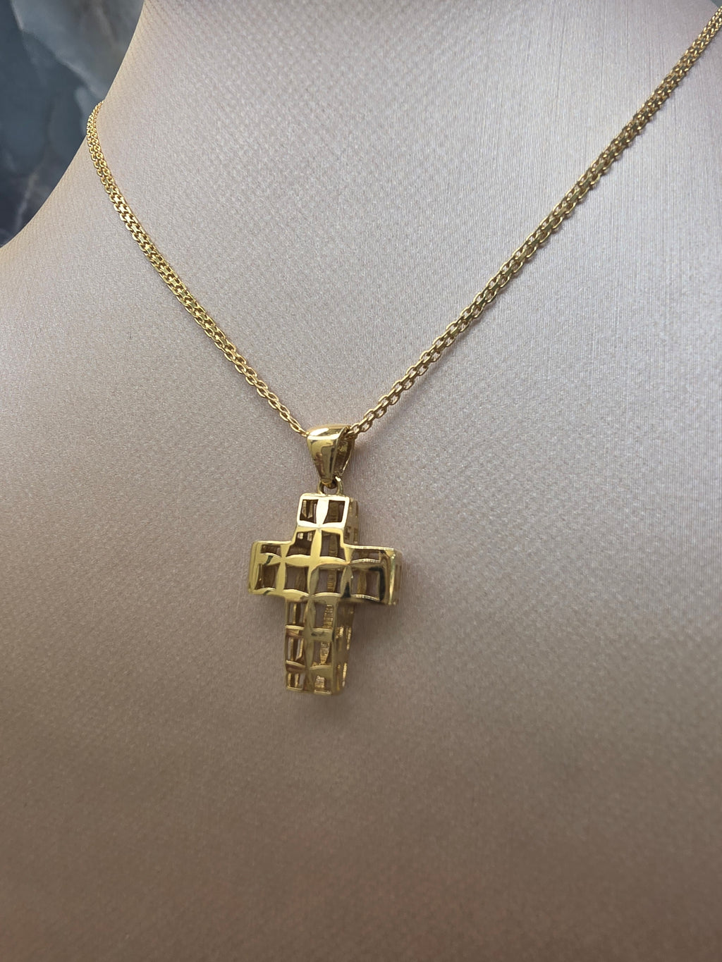 Geometric Openwork Cross Pendant 146