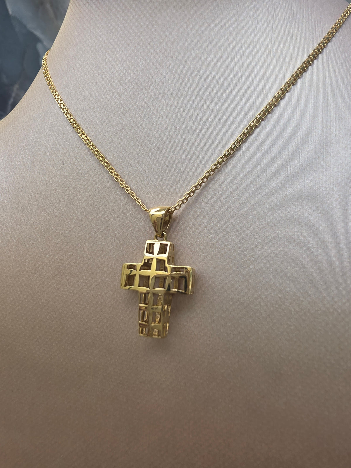 Geometric Openwork Cross Pendant 146
