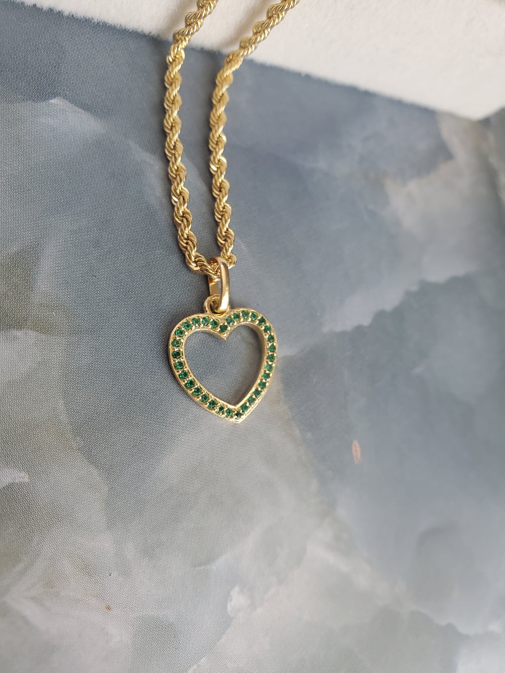 Imperial Emerald Open Heart Pendant 1