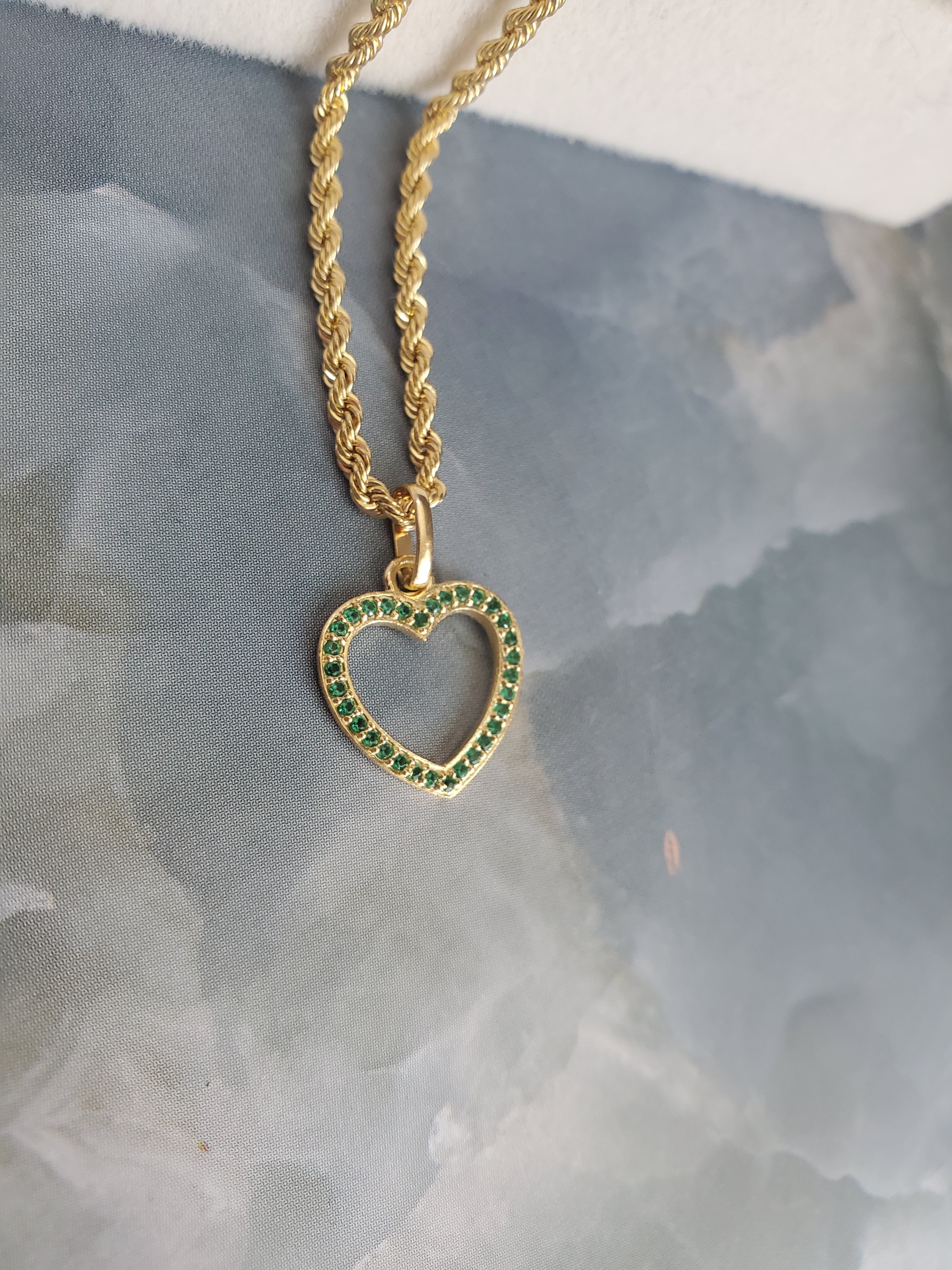 Imperial Emerald Open Heart Pendant 1