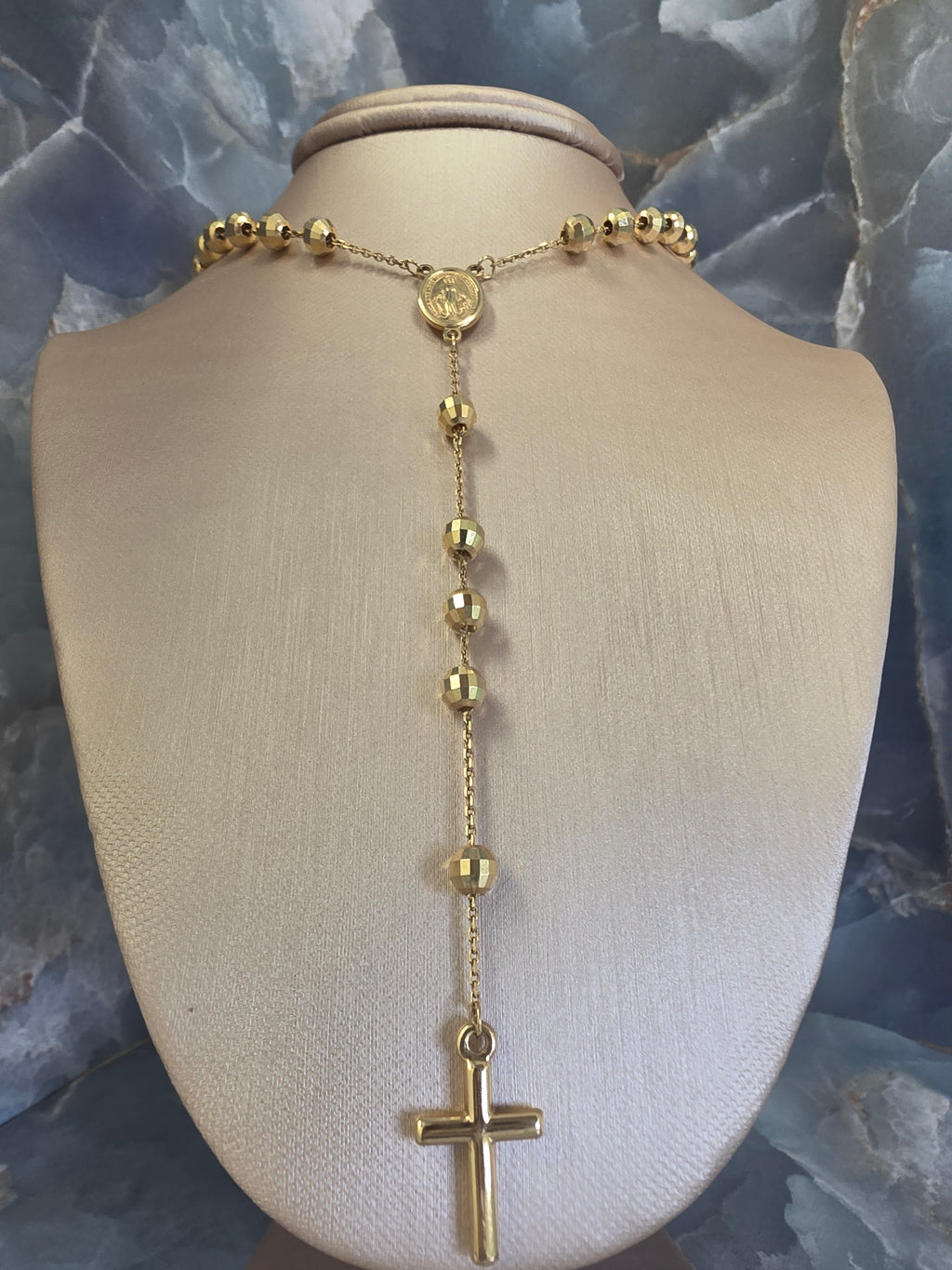 Gold Faceted Bead Rosary 1867