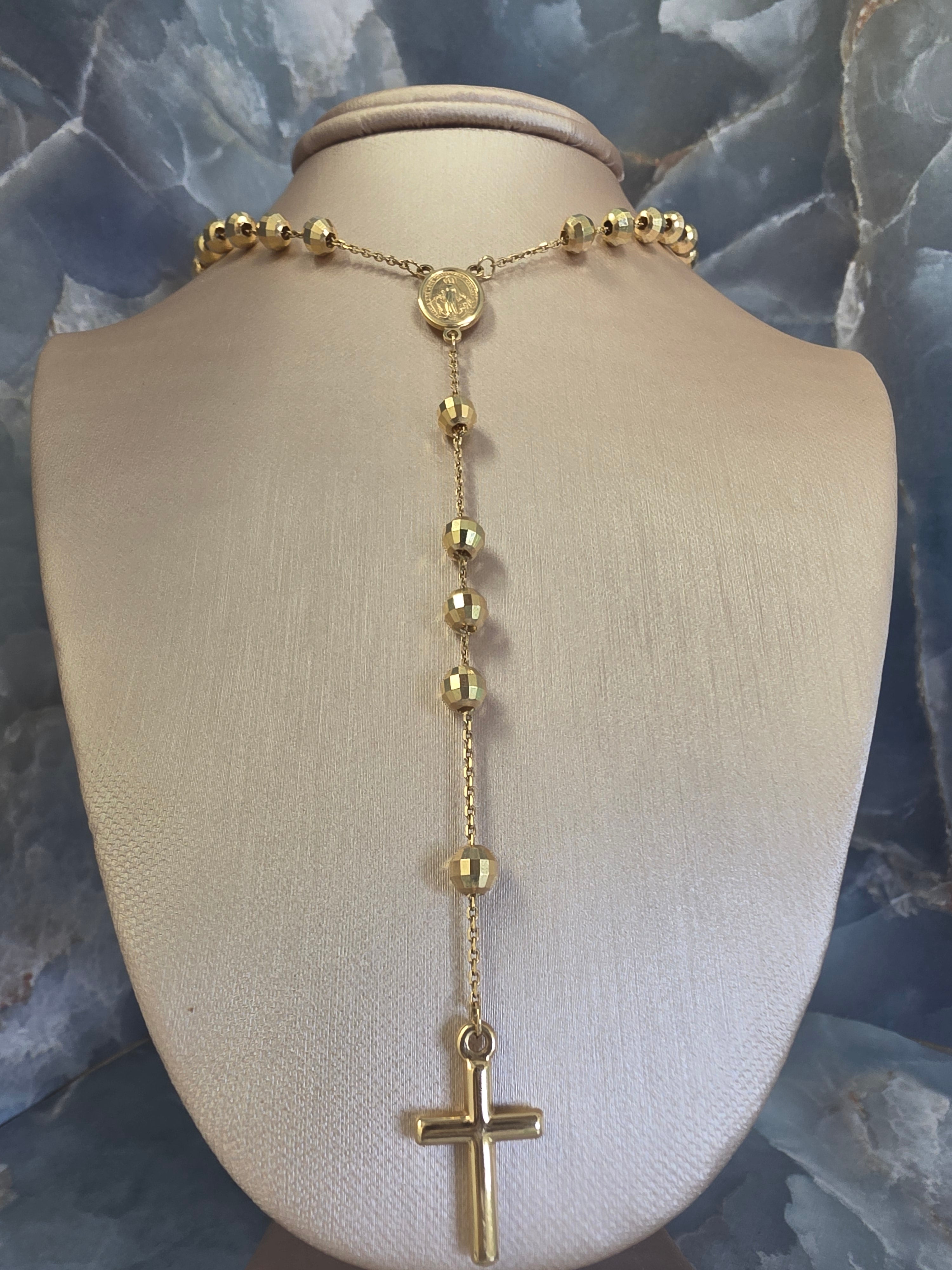 Gold Faceted Bead Rosary 1867